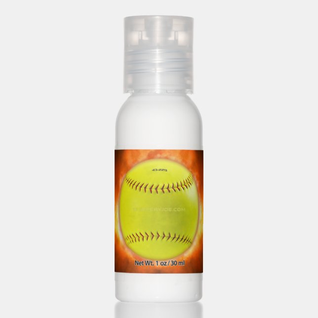 SlipperyJoe's yellow softball fireball flames rasp Hand Lotion (Front)