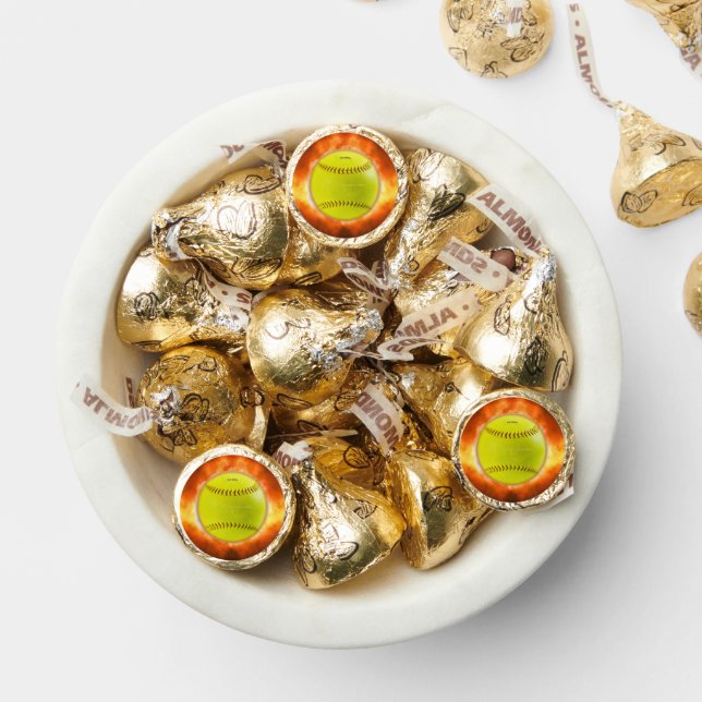 SlipperyJoe's yellow softball fireball flames rasp Hershey®'s Kisses® (Assorted)