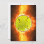 SlipperyJoe's yellow softball fireball flames rasp Holiday Card