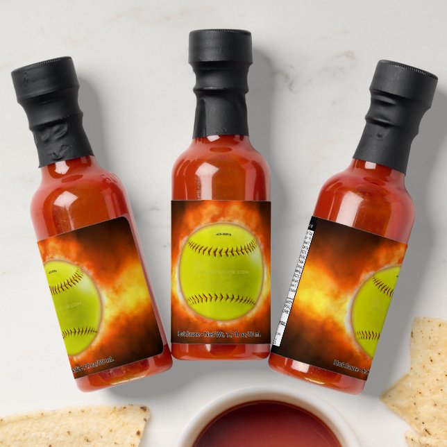 SlipperyJoe's yellow softball fireball flames rasp Hot Sauces (Laydown)