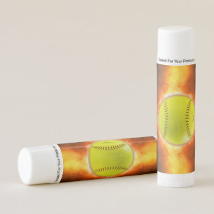 SlipperyJoe's yellow softball fireball flames rasp Lip Balm