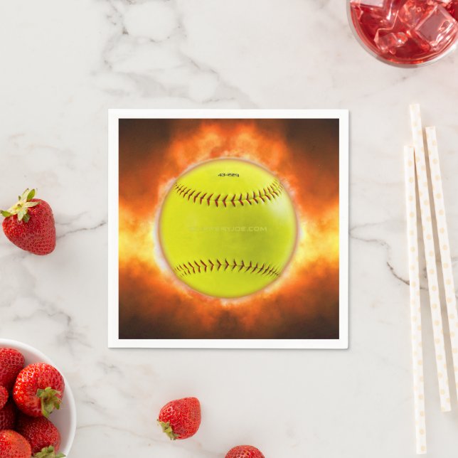 SlipperyJoe's yellow softball fireball flames rasp Napkins (Insitu)