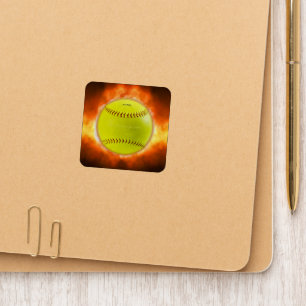 SlipperyJoe's yellow softball fireball flames rasp Patch