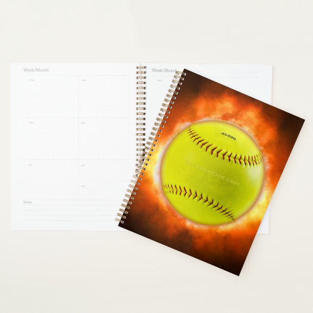 SlipperyJoe's yellow softball fireball flames rasp Planner (Display)