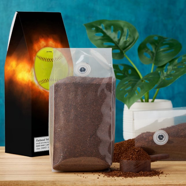 SlipperyJoe's yellow softball fireball flames rasp Roasted Coffee (Ground)
