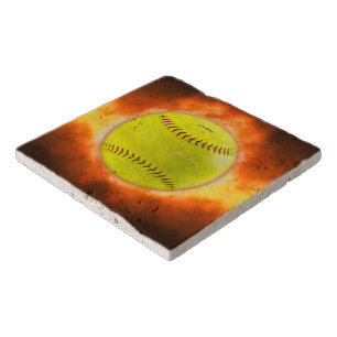SlipperyJoe's yellow softball fireball flames rasp Trivet