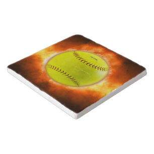 SlipperyJoe's yellow softball fireball flames rasp Trivet