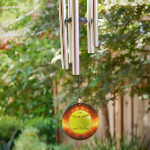 SlipperyJoe's yellow softball fireball flames rasp Wind Chime
