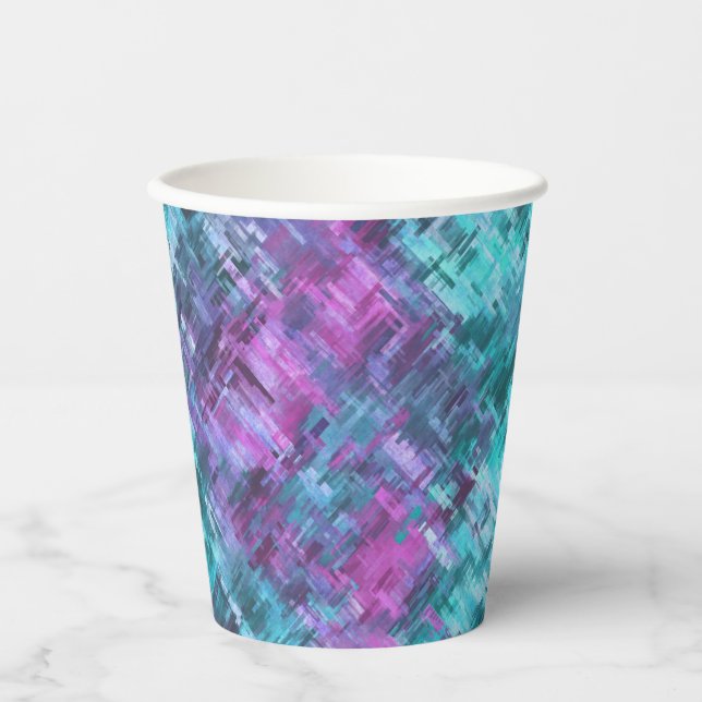 slipstream digihatch - teal and purple : paper cups (Front)