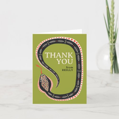 Slither Snake Kids Birthday Folded Thank You Card