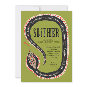 Slither Snake Kid's Birthday Party Invitation