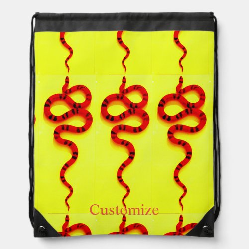 Slithering coral snake Thunder_Cove Drawstring Bag