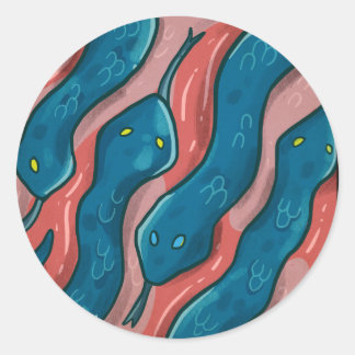Slithering Snake - Animal Pattern Illustration Classic Round Sticker
