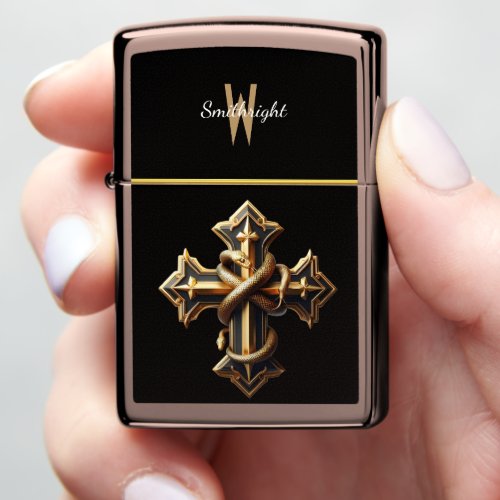 Slithering Snake Cross Zippo Lighter