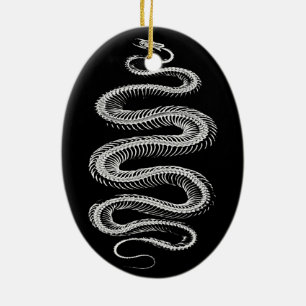 Slithering Snake Skeleton Ceramic Ornament