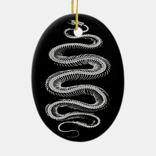 Slithering Snake Skeleton Ceramic Ornament