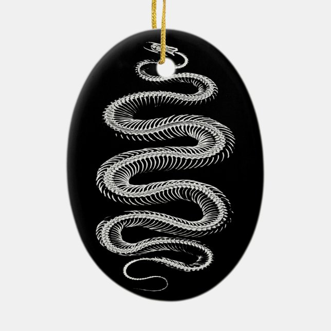 Slithering Snake Skeleton Ceramic Ornament (Back)