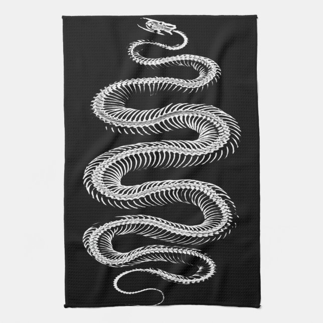 Slithering Snake Skeleton Kitchen Towel (Vertical)