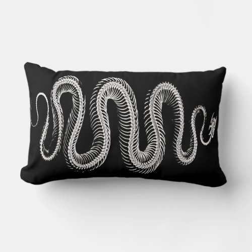 Slithering Snake Skeleton Lumbar Pillow