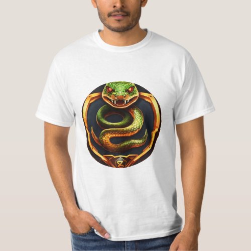 Slithering Style Snake Design T_Shirt T_Shirt