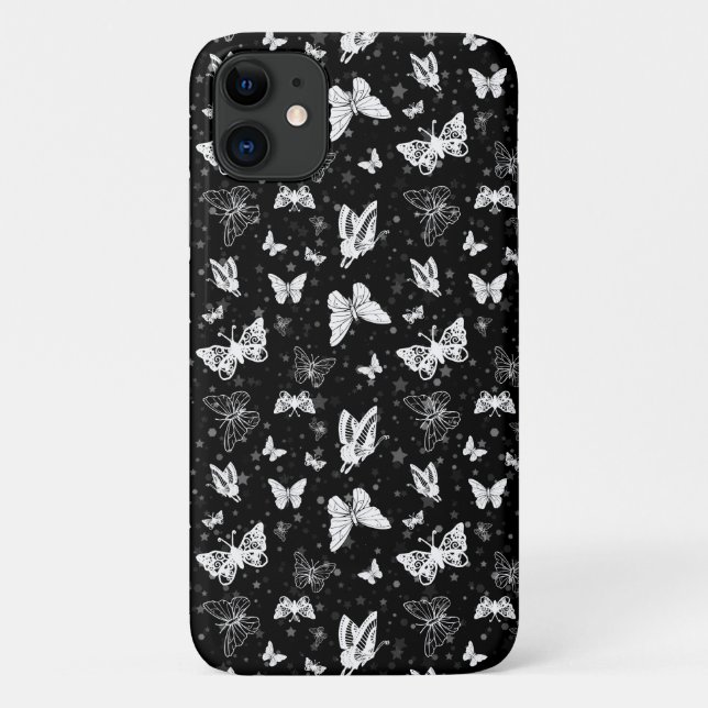 Sliver Glitter Butterfly Black Design  Case-Mate iPhone Case (Back)