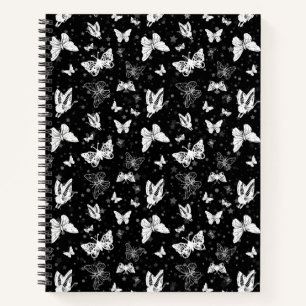 Sliver Glitter Butterfly Black Design  Notebook