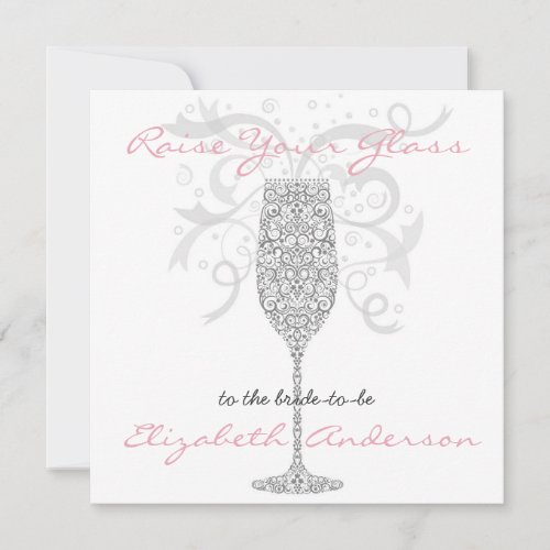 Sliver Raise Your Glass Invitation