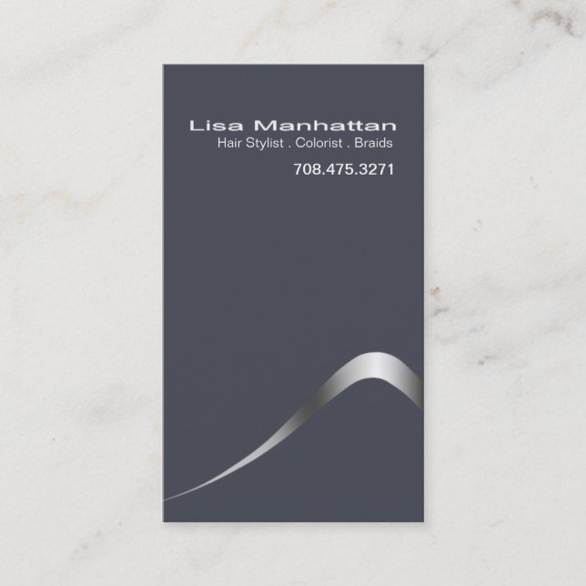 Sliver Sophisticated Business Card template (Front)
