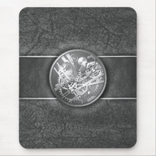 Sliver steampunk watch gears mouse pad