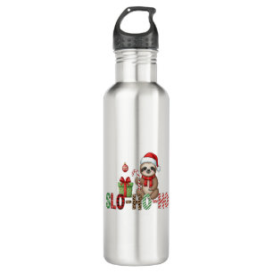 Slo Ho Ho Xmas Sloth 2 Stainless Steel Water Bottle