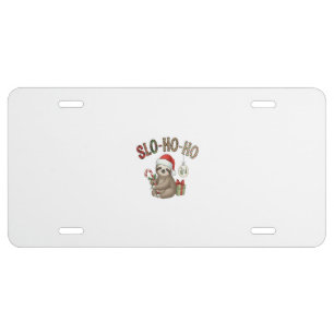 Slo Ho Ho Xmas Sloth License Plate