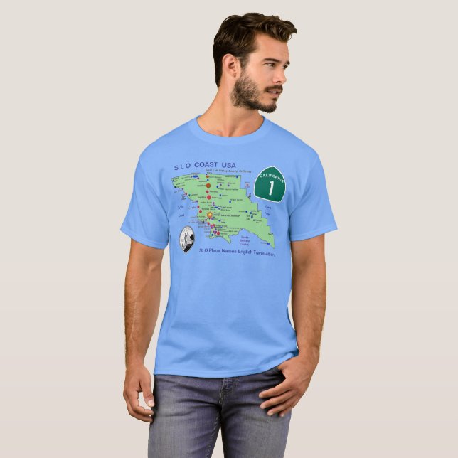 SLO Place Names MAP T-Shirt (Front Full)