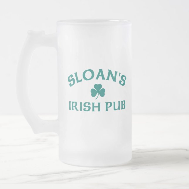 Sloan's Irish Pub  Frosted Glass Beer Mug (Left)