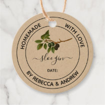 Homemade with Love Sloe Gin Kraft Paper Liquor Bottle Label ...