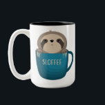 Sloffee! Two-Tone Coffee Mug<br><div class="desc">I love coffee!  I love sloths!  Meet Sloffee!  Perfect... . who doesn't feel like a sloth before their morning coffee?  This hilarious and adorable mug is sure to crack a smile even from the biggest morning grump.</div>
