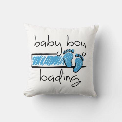 Slogan baby boy is loading baby boy turnout throw pillow