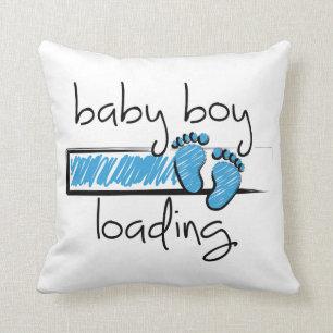 Slogan baby boy is loading. baby boy turnout throw pillow