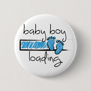 Slogan baby boy is loading. baby jongen opkomst button