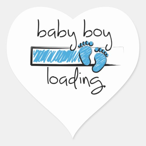 Slogan baby boy is loading heart sticker