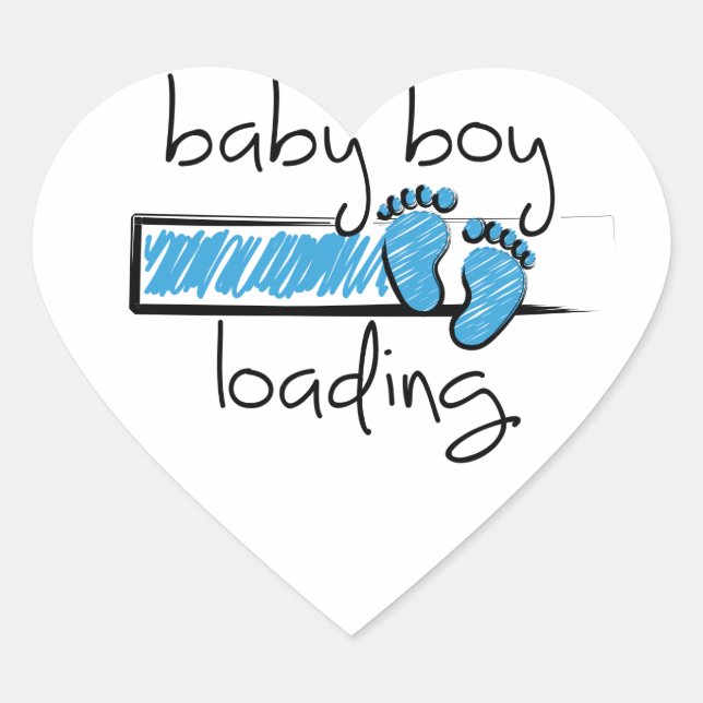 Slogan baby boy is loading. heart sticker (Front)