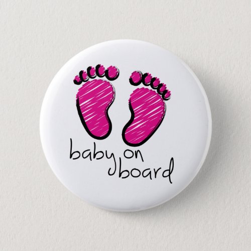 Slogan baby girl on board _ baby meisje aan boord button