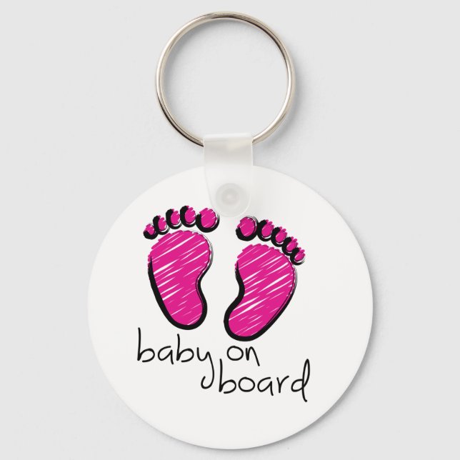 Slogan baby girl on board - baby meisje aan boord keychain (Front)