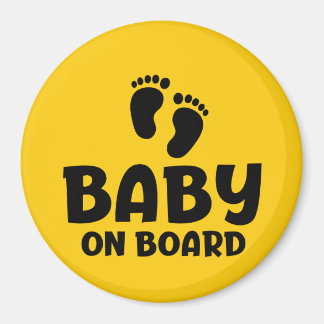 Slogan baby on board - baby aan boord, in auto. magnet