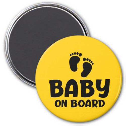 Slogan baby on board _ baby aan boord in auto  magnet