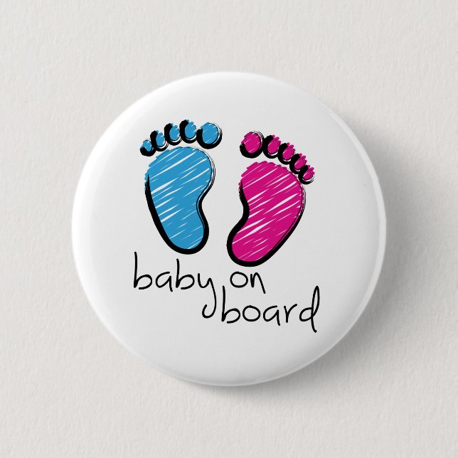 Slogan baby on board - baby jongen of meisje button (Front)