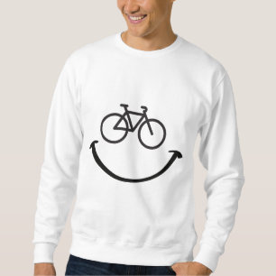 Slogan bicycle with happy face. Happy laugh face. Sweatshirt
