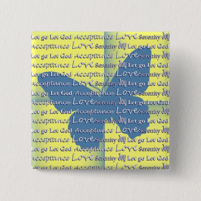 Slogan Butterfly Pinback Button (Front)