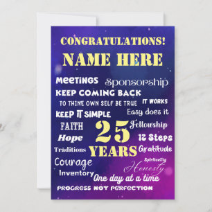 Slogan Custom Name/Milestone 12 Step Recovery Card