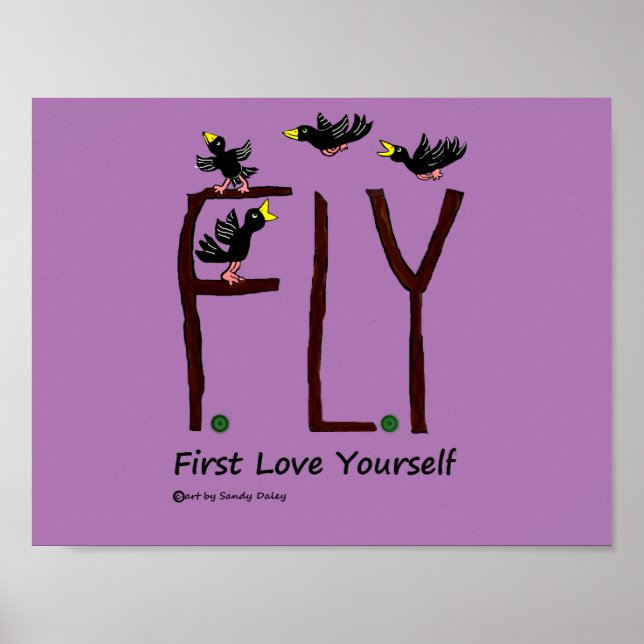 Slogan FLY First Love Yourself Poster (Front)