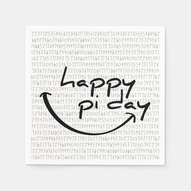 Slogan happy pi day Nice day, March 14th. Napkins (Front)